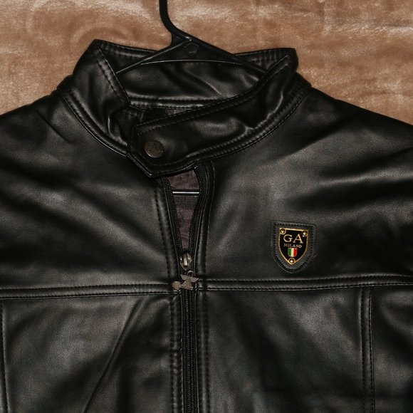 GA Milano Italy Leather Jacket - Genuine REAL - New with Tags - Length 27 - Picture 3 of 16